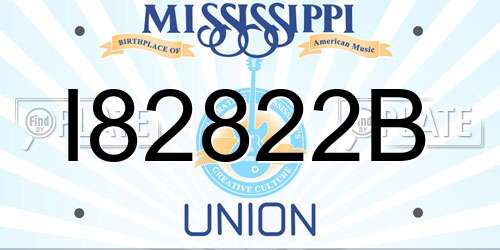 I82822B Mississippi License Plate
