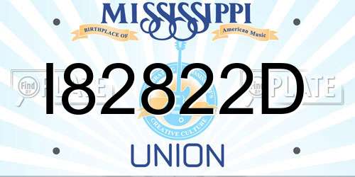 I82822D Mississippi License Plate