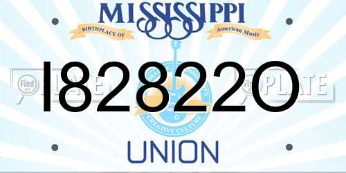 I82822O Mississippi License Plate