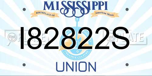 I82822S Mississippi License Plate
