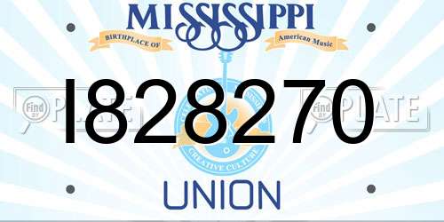 I828270 Mississippi License Plate
