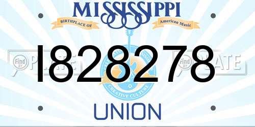 I828278 Mississippi License Plate