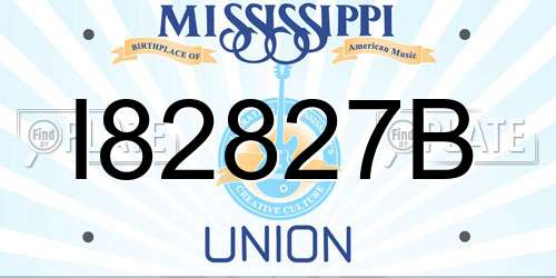 I82827B Mississippi License Plate