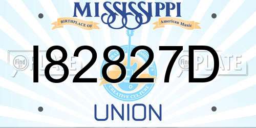 I82827D Mississippi License Plate