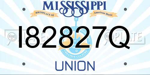 I82827Q Mississippi License Plate