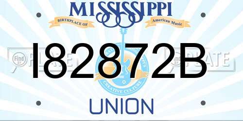 I82872B Mississippi License Plate