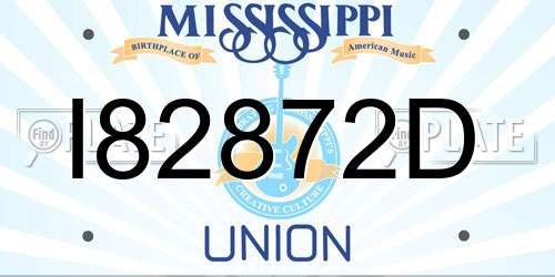 I82872D Mississippi License Plate