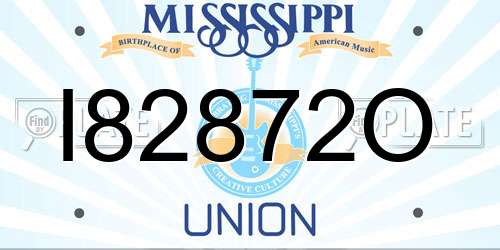 I82872O Mississippi License Plate