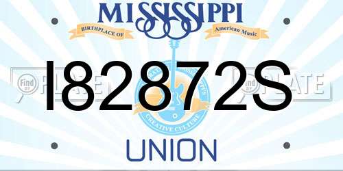 I82872S Mississippi License Plate