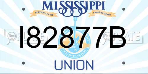 I82877B Mississippi License Plate