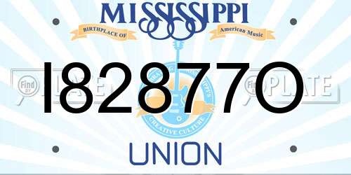 I82877O Mississippi License Plate