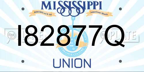 I82877Q Mississippi License Plate
