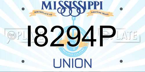 I8294P Mississippi License Plate
