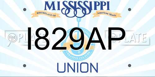 I829AP Mississippi License Plate