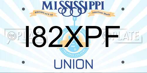 I82XPF Mississippi License Plate