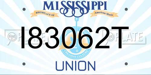 I83062T Mississippi License Plate