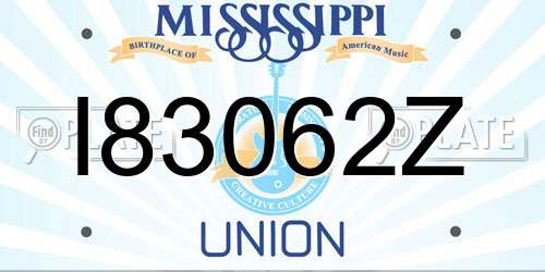 I83062Z Mississippi License Plate