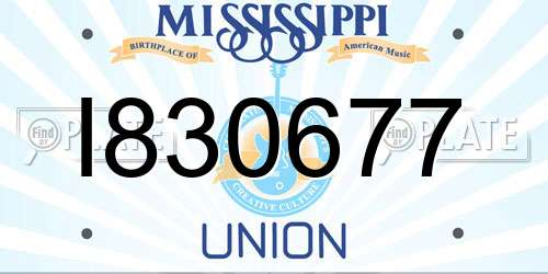 I830677 Mississippi License Plate