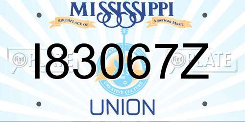 I83067Z Mississippi License Plate