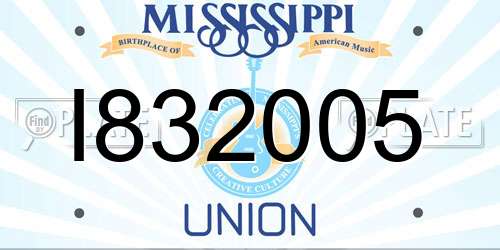 I832005 Mississippi License Plate