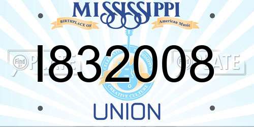 I832008 Mississippi License Plate