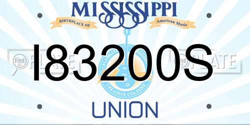 I83200S Mississippi License Plate