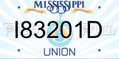 I83201D Mississippi License Plate
