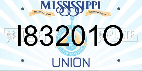 I83201O Mississippi License Plate