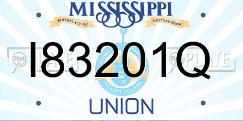 I83201Q Mississippi License Plate