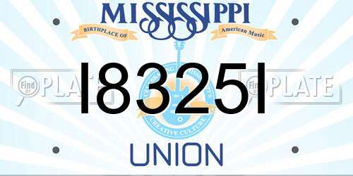 I8325I Mississippi License Plate