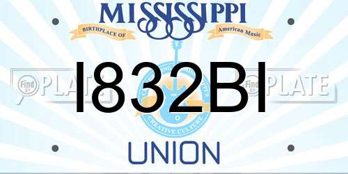I832BI Mississippi License Plate