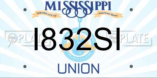 I832SI Mississippi License Plate