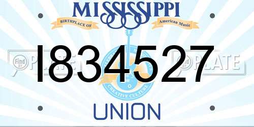 I834527 Mississippi License Plate