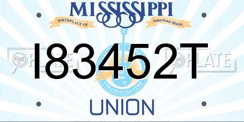 I83452T Mississippi License Plate