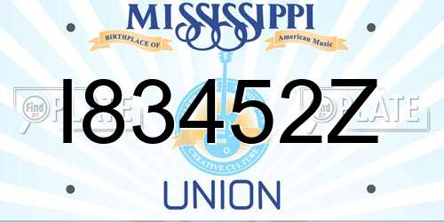 I83452Z Mississippi License Plate
