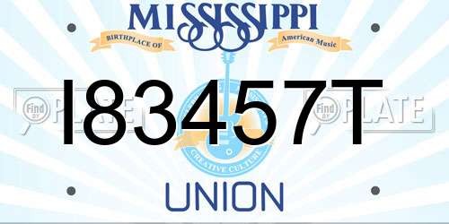 I83457T Mississippi License Plate