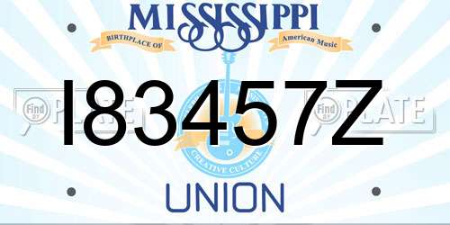 I83457Z Mississippi License Plate
