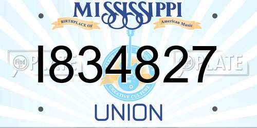 I834827 Mississippi License Plate