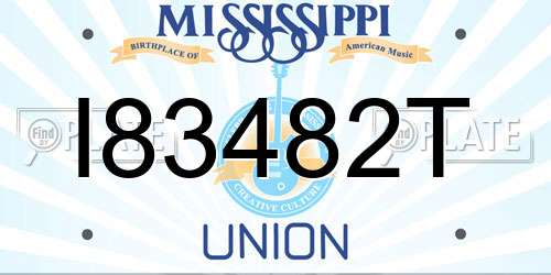 I83482T Mississippi License Plate