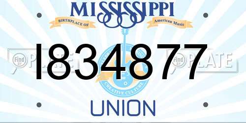 I834877 Mississippi License Plate