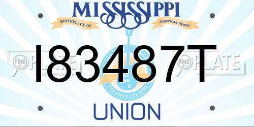 I83487T Mississippi License Plate