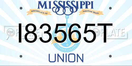 I83565T Mississippi License Plate
