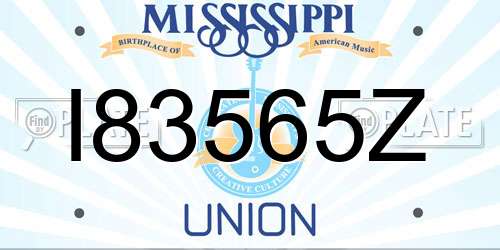 I83565Z Mississippi License Plate