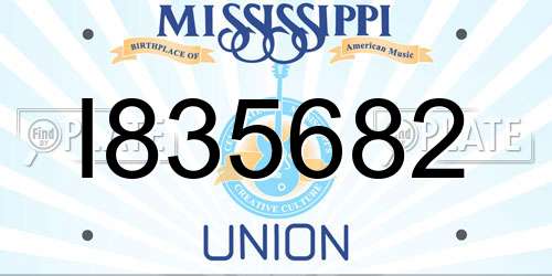 I835682 Mississippi License Plate
