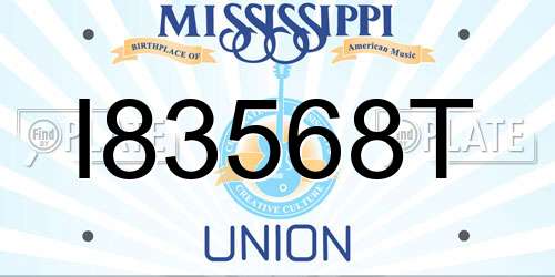 I83568T Mississippi License Plate