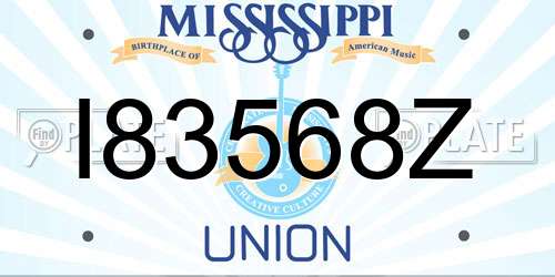 I83568Z Mississippi License Plate