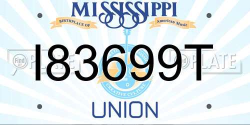I83699T Mississippi License Plate
