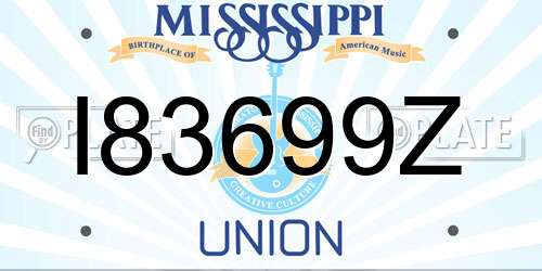 I83699Z Mississippi License Plate