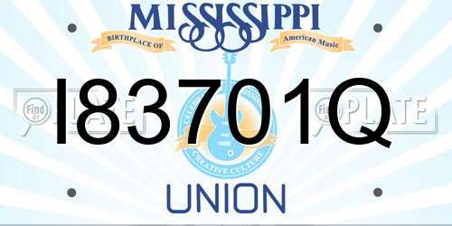 I83701Q Mississippi License Plate