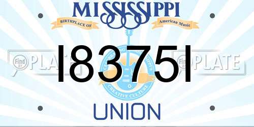 I8375I Mississippi License Plate